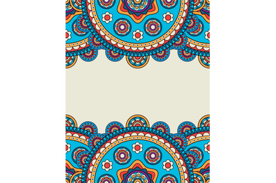 Indian doodle floral borders frame