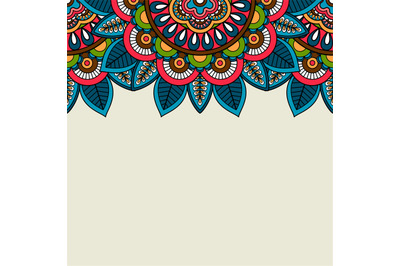 Indian doodle floral colored border