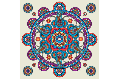 Indian doodle paisley boho mandala