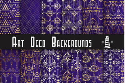 Violet &amp;amp; Gold Art Deco Backgrounds