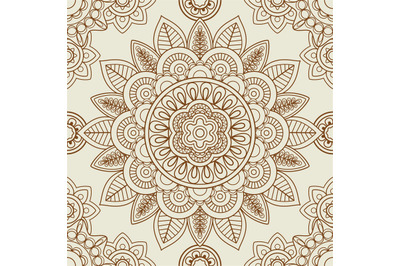 Indian mehendi boho seamless background