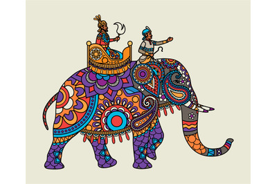 Indian ornate maharajah on the elephant