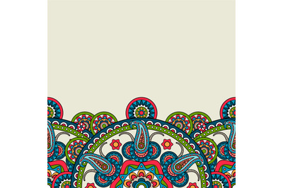 Indian paisley boho floral border