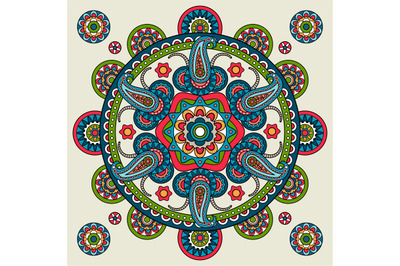 Indian paisley hand drawn mandala