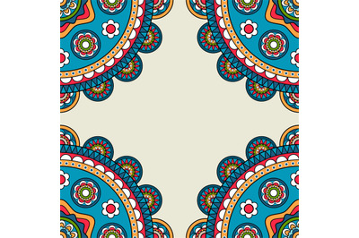 Indian rossetes doodle hippie frame