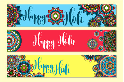 Holi Holiday Horizontal banners