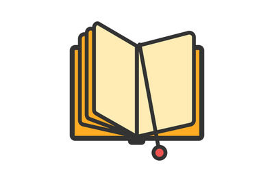 Open book with bookmark icon