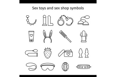 Sex shop line icons