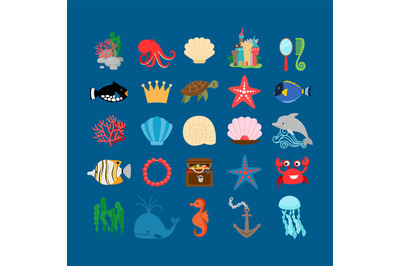 Underwater life and ocean animals