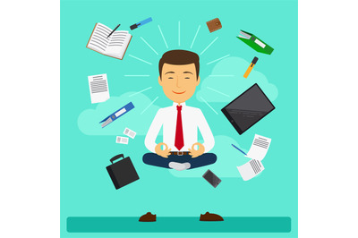 Business yoga vector illustration