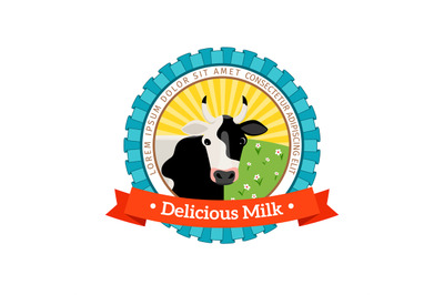 Fresh and natural milk logo