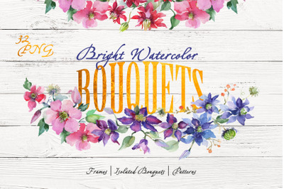 Bright Bouquets Watercolor png