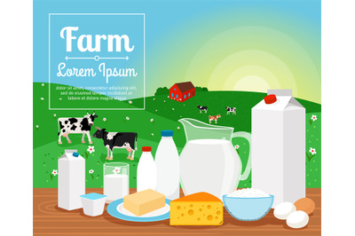 Milk farm dairy products
