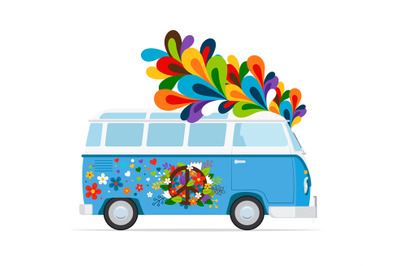 Hippie vector peace van