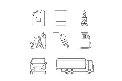 Linear oil icons