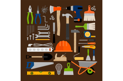 House repair working tools icons