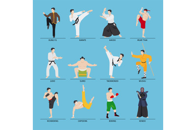 Asian martial arts vector illustration