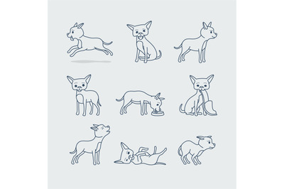 Cute dog doodle icons