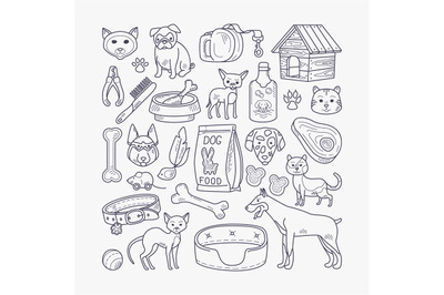 Vector dog and cat signs