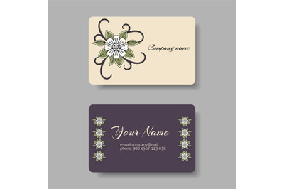 Floral business card collection