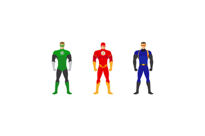 Superhero costumes vector set