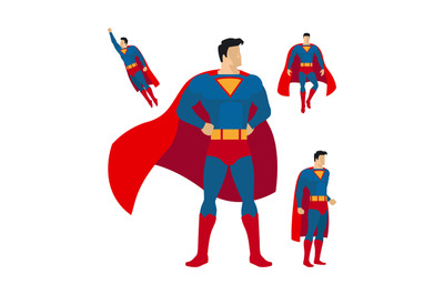 Superhero flat style icons