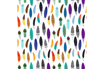 Vector feathers seamless pattern