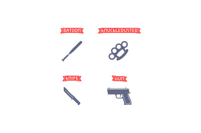 Ammunition icons with signs