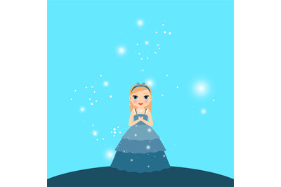 Beautiful cartoon princess with lights