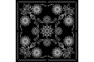 Bandana Print With Black and White Elements