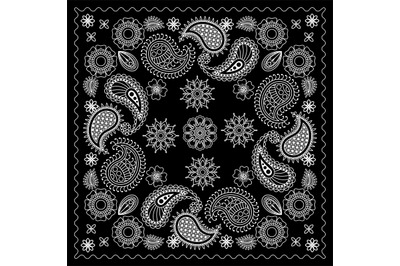 Black and White Bandana Print