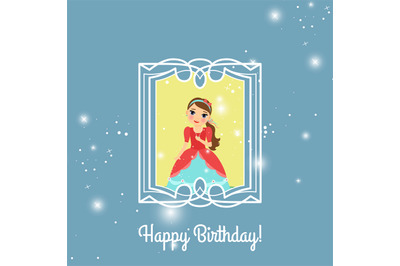 Happy Birthday blue princess card