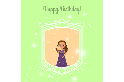 Happy Birthday card with fairy princess