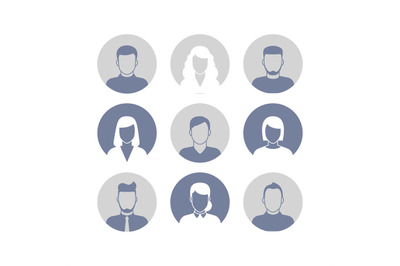 People profile silhouettes icons