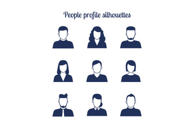 People profile silhouettes icons set