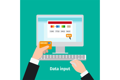 Credit plastic card usage data input