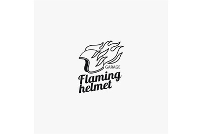 Flaming helmet mono color logotype