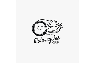 Motorcycle club mono color logotype