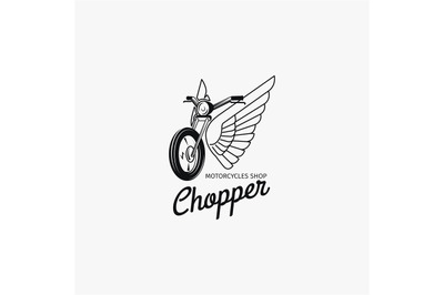 Motorcycle shop logotype or motorbike label