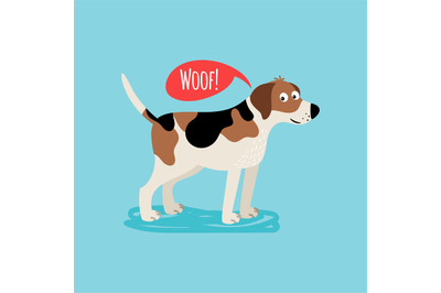 Vector cartoon happy dog