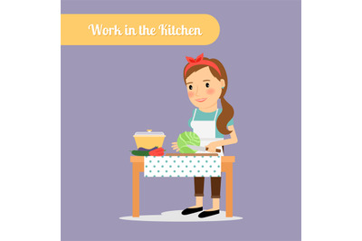 Woman work in the kitchen