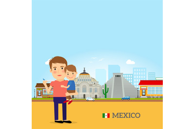 Father and child in Mexico