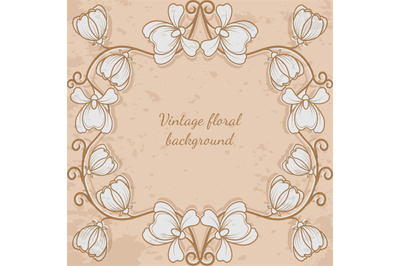 Decorative frame with flower vintage style