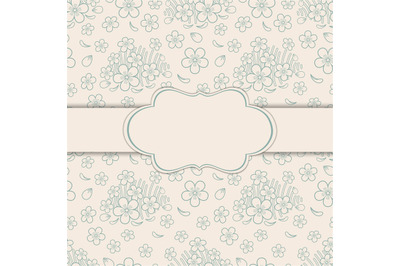 Greeting card with floral ornament