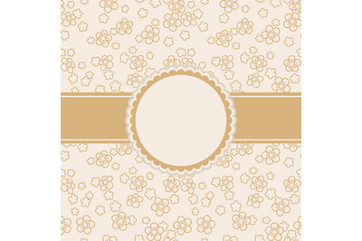 Greeting card with floral ornament