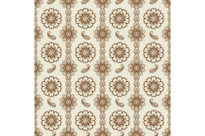 Henna floral seamless pattern