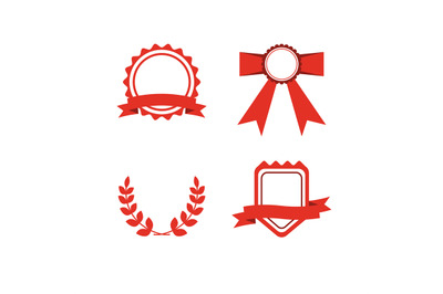 Red award labels set