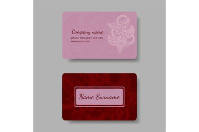 Floral pink business card collection