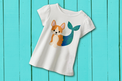 Mermaid Corgi | SVG | PNG | DXF