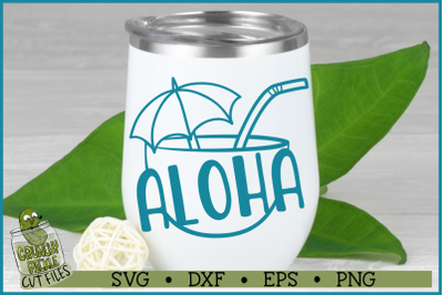 Aloha Coconut Drink Summer Beach SVG Cut File